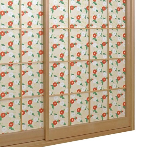 障子紙 障子に貼るレース 椿