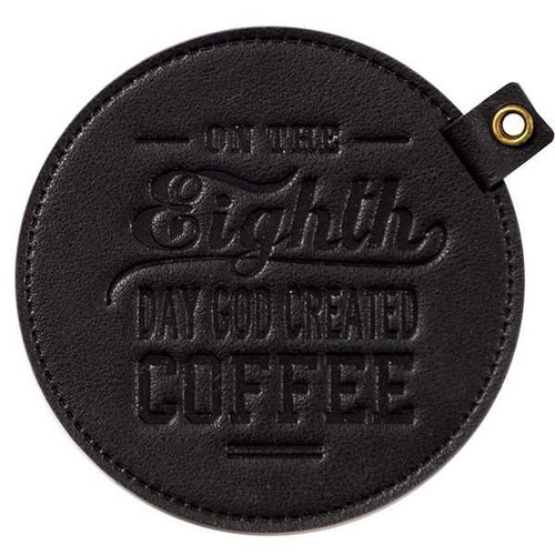 コースター 丸 皮製 ブラック