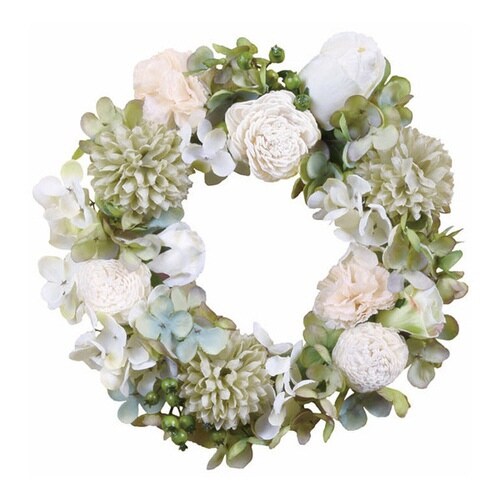 フェイクグリーン リース アンティーク ホワイト