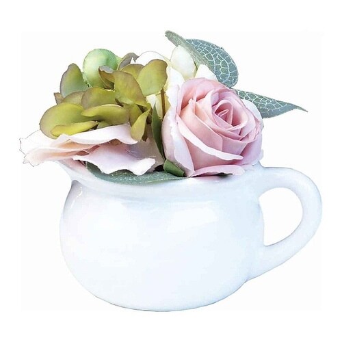 フェイクグリーン ブーケ ポット ピンク