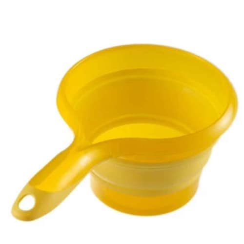 ソフト手おけ 折りたためる手桶 洗面器 イエロー