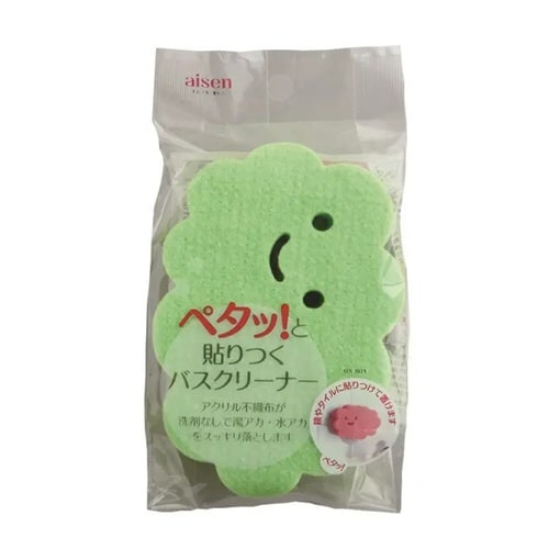 バススポンジ ペタッと貼りつく グリーン