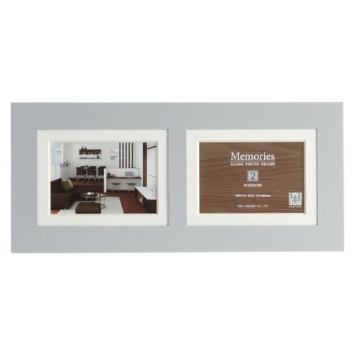 フォトフレーム メモリーズ アルミ 2ウィンドー