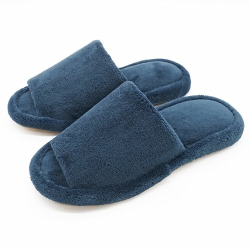 スリッパ マイクロファイバー 外縫い L ネイビー