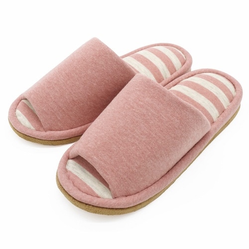 スリッパ ウォッシャブルボーダー M ピンク