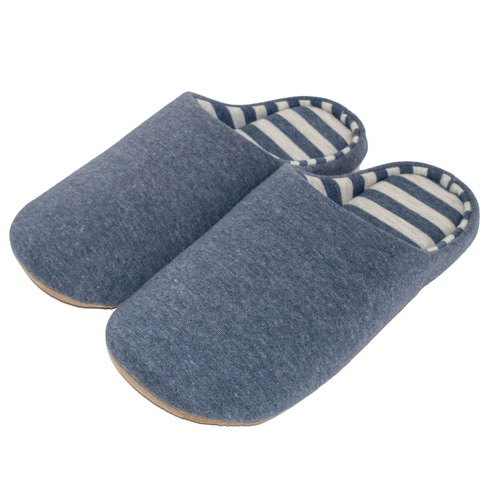 スリッパ 杢ニット成形 チャールススリッパ ブルー