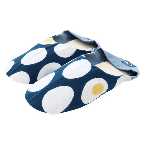 スリッパ てぬぐいスリッパ 綿 たまご×ネイビー