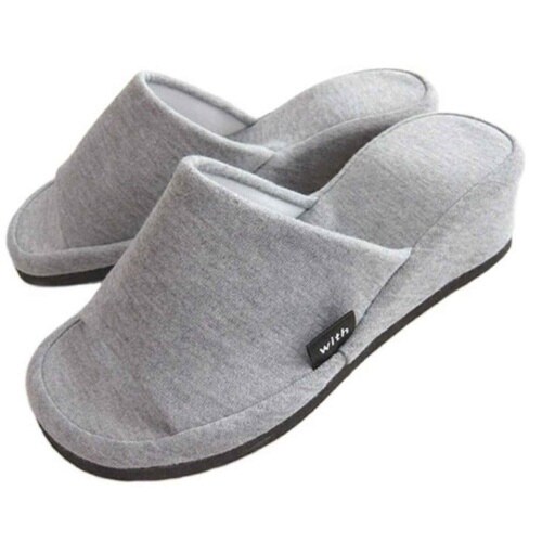 スリッパ With ヒール グレー