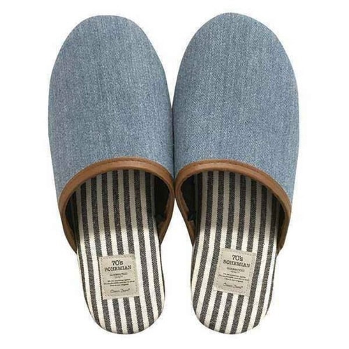 スリッパ bohemian デニムソフト ブルー