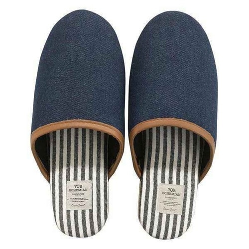 スリッパ bohemian デニムソフト ネイビー