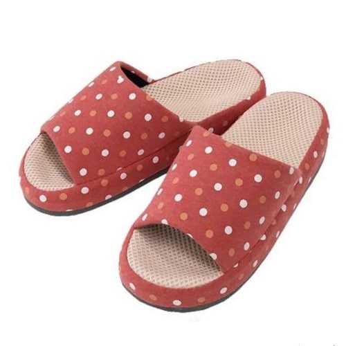 スリッパ マルチドットコンフォート レッド