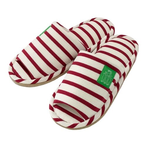 スリッパ マリンボーダー外縫い Mサイズ レッド