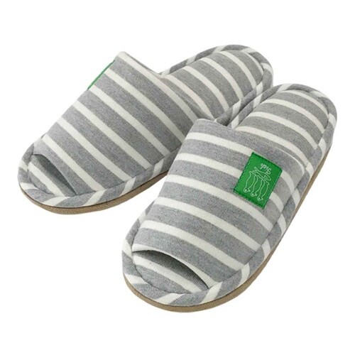 スリッパ マリンボーダー外縫い Mサイズ グレー