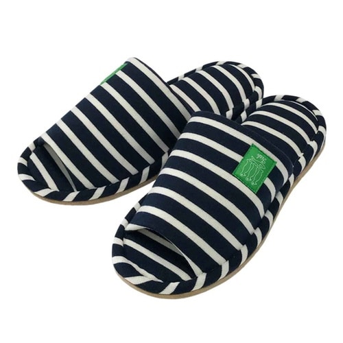 スリッパ マリンボーダー外縫い Lサイズ ネイビー