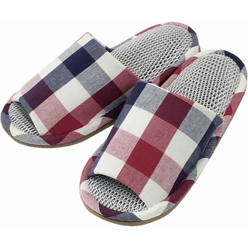 スリッパ マリンチェック外縫い Mサイズ