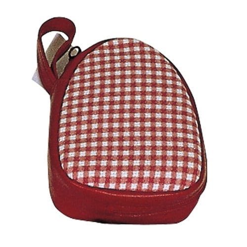 スリッパ パステルチェック 携帯スリッパ レッド