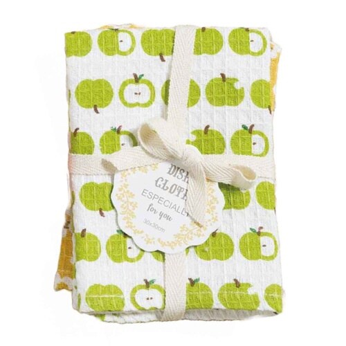 キッチンクロス 2枚入 綿100% グリーン