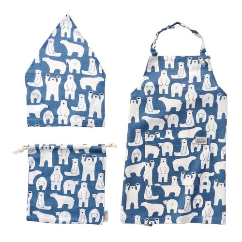 エプロン コニー2 キッズエプロン ブルー