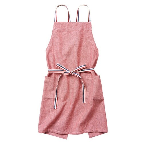 エプロン 無地 スージー 綿100% レッド