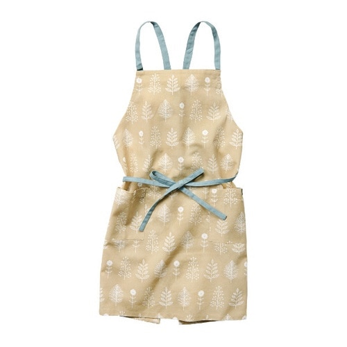 エプロン 花柄 エリン 綿100% ベージュ