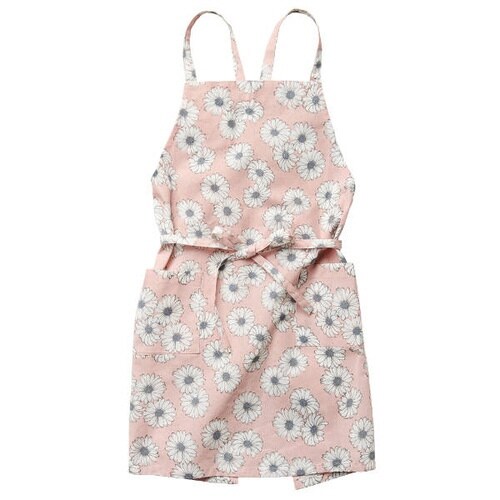 エプロン 花柄 ブルーム 綿100% ピンク