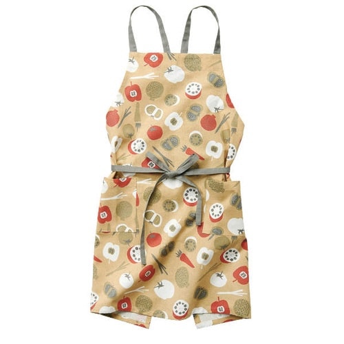エプロン ベジー 綿100% 野菜 ベージュ