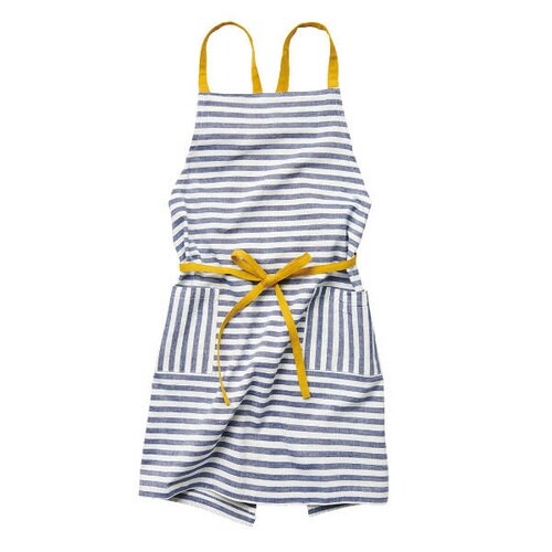 エプロン ストライプ柄 エブリン ネイビー