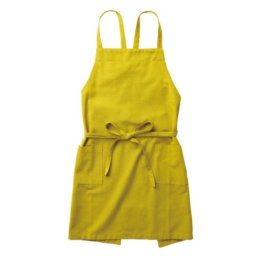 エプロン ソル 無地 綿100% イエロー