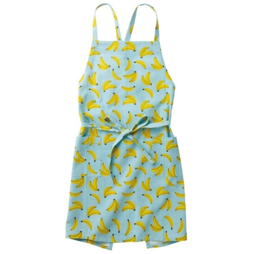 エプロン グレッタ 綿100% バナナ ブルー