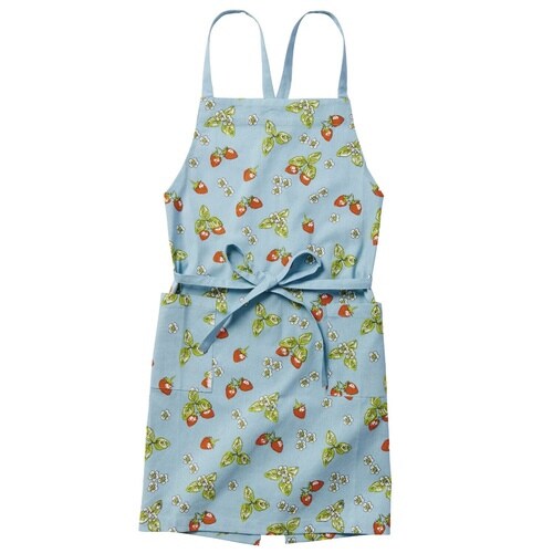 エプロン 綿100% ポケット付き ブルー