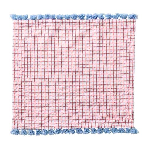 キッチンクロス グリッド レッド