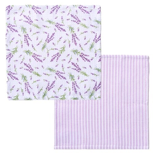 キッチンクロス ブルーミング 2枚入 パープル