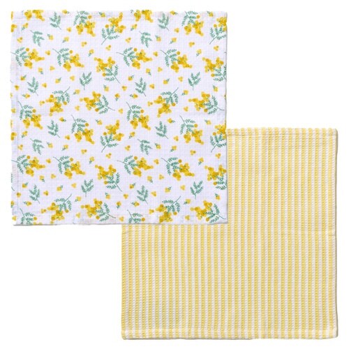 キッチンクロス ブルーミング 2枚入 イエロー