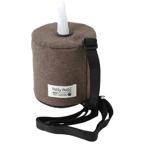 ロールペーパー収納ポーチ ペット お散歩 ブラウン