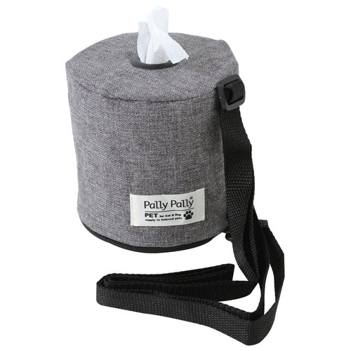 ロールペーパー収納ポーチ ペット お散歩 グレー