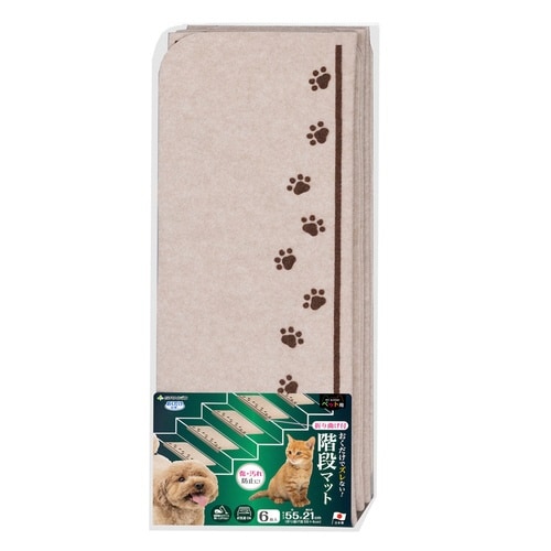ペットマット おくだけ吸着階段マット 6枚入 犬