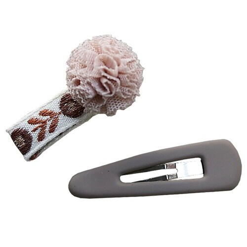 ヘアクリップ パッチン止め ベージュ