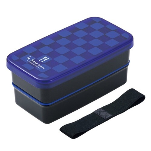 お弁当箱 2段 角型 ランチボックス ブルー