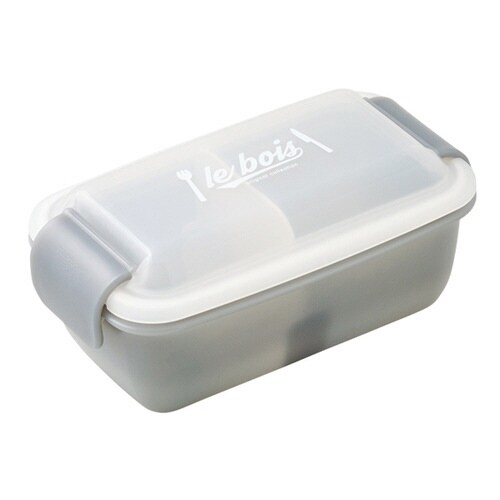 お弁当箱 1段 2点ロック グレー