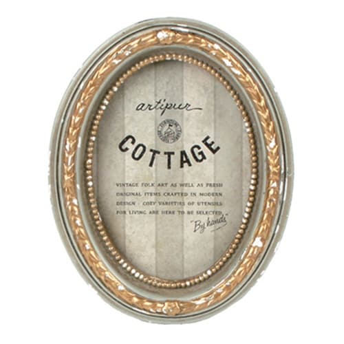 フォトフレーム オーバルフォトフレーム グレー