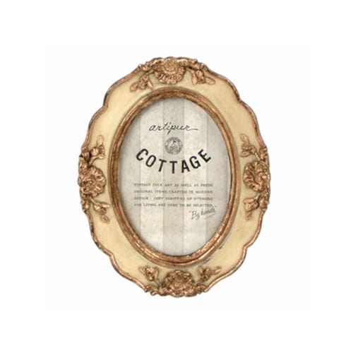 フォトフレーム オーバルフォトフレーム クリーム