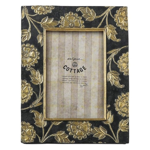 フォトフレーム フラワーフォトフレームL ブラック