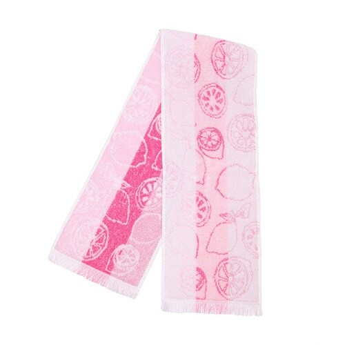 冷感タオル カラフルレモン 冷たい タオル ピンク