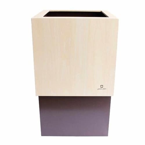ゴミ箱 木製 10L W CUBE ブラウン