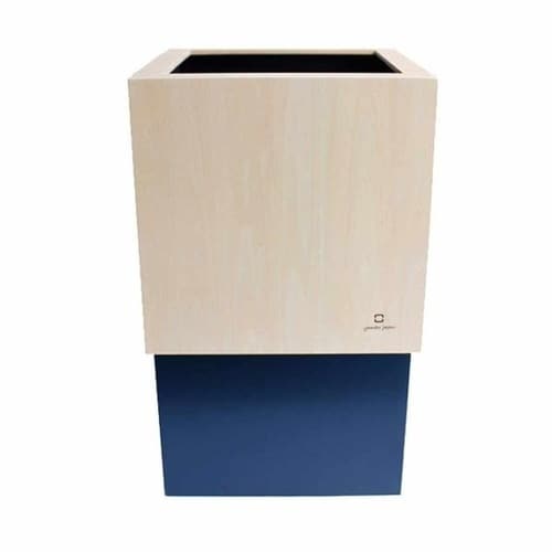 ゴミ箱 木製 4L W CUBE ダークブルー