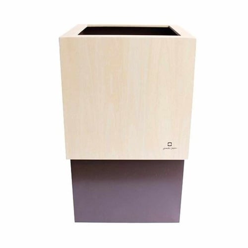 ゴミ箱 木製 4L W CUBE ブラウン