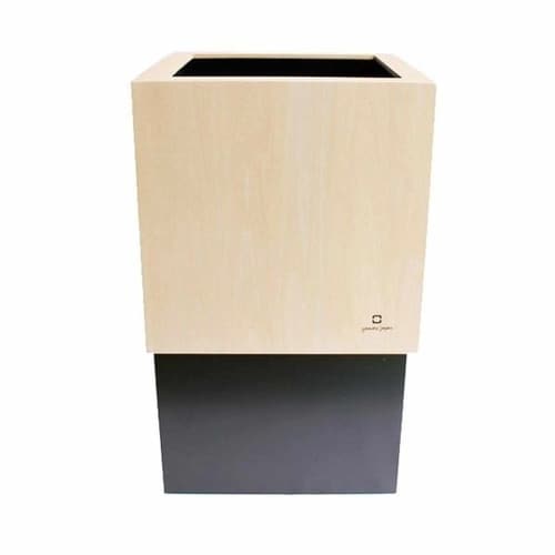 ゴミ箱 木製 4L W CUBE ブラック
