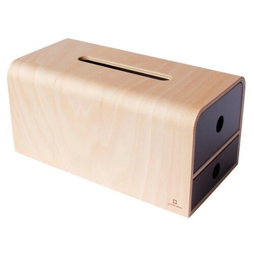ティッシュケース 木製 ヤマト工芸 ブラウン
