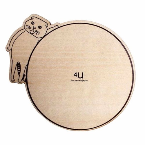 コースター 木製 ねこ スコティッシュフォールド