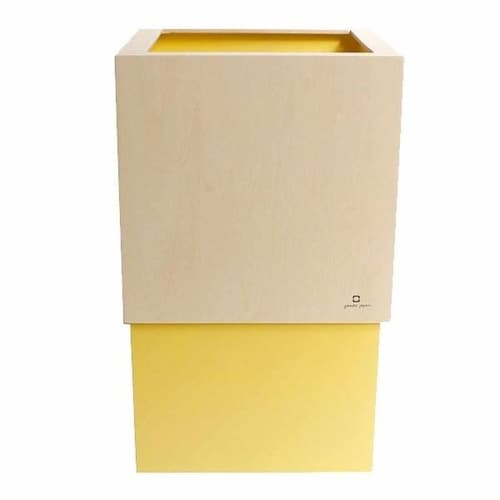 ゴミ箱 木製 10L W CUBE ハニーイエロー